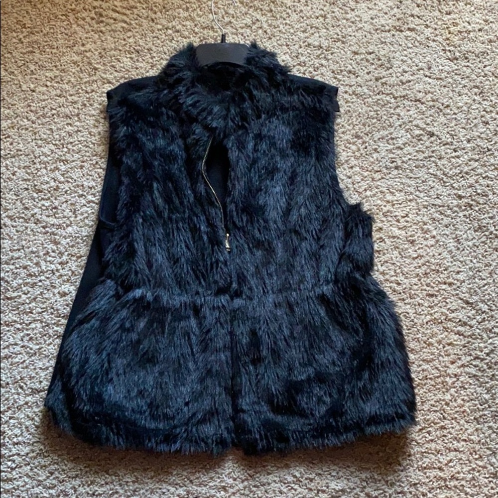 Women’s Black Reversible Fur Vest